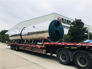 2台6吨燃气蒸汽锅炉发往安徽淮滨